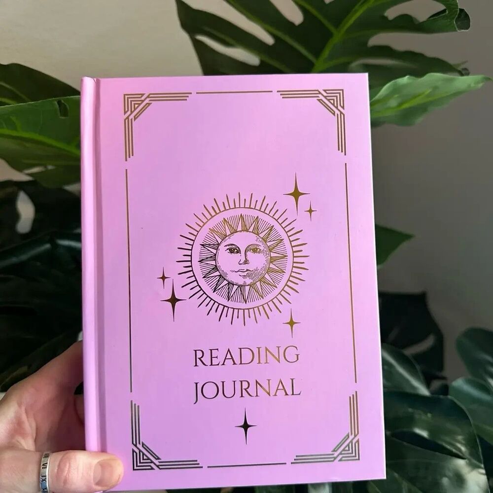 Reading Journal Hardcover Pink Purple Book Log Notebook Reading Tracker - New